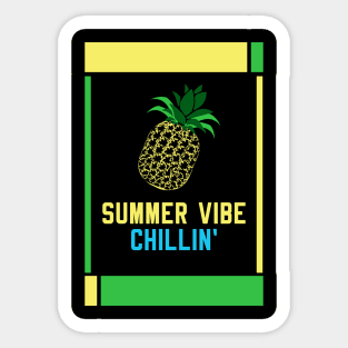 pineapple at sea  summer vibe chillin Sticker